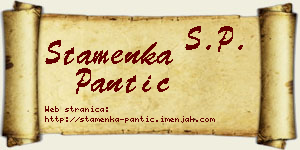 Stamenka Pantić vizit kartica